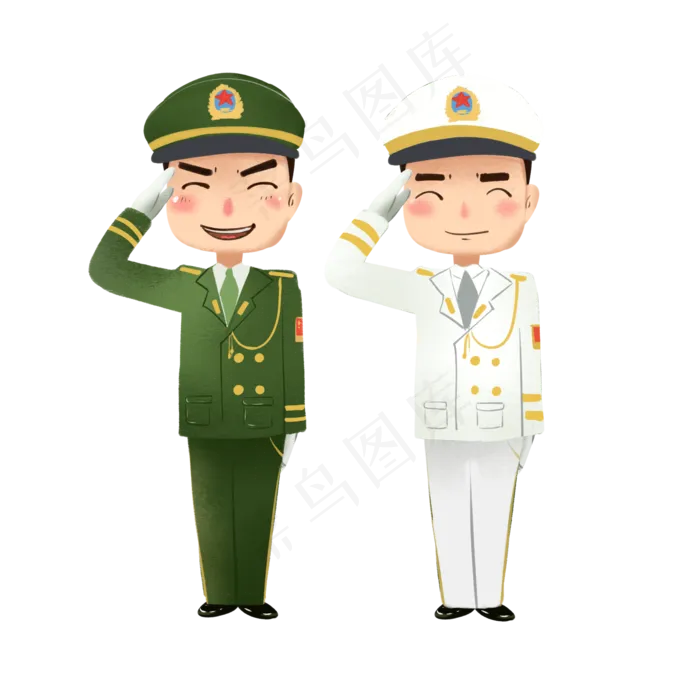 建军节党建军人敬礼,免抠元素