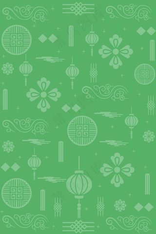 浅绿色中式春节底纹