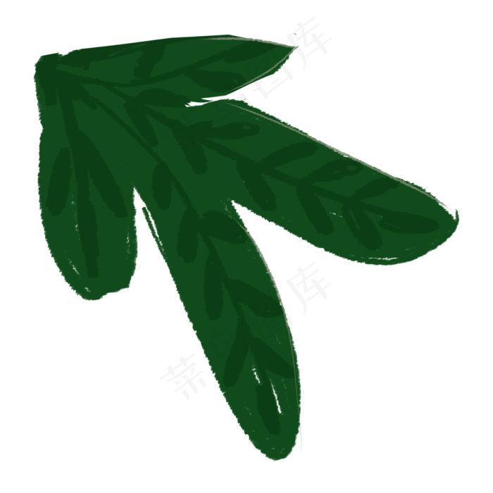 几片简约的水彩叶子(2000X2000(DPI:300))psd模版下载
