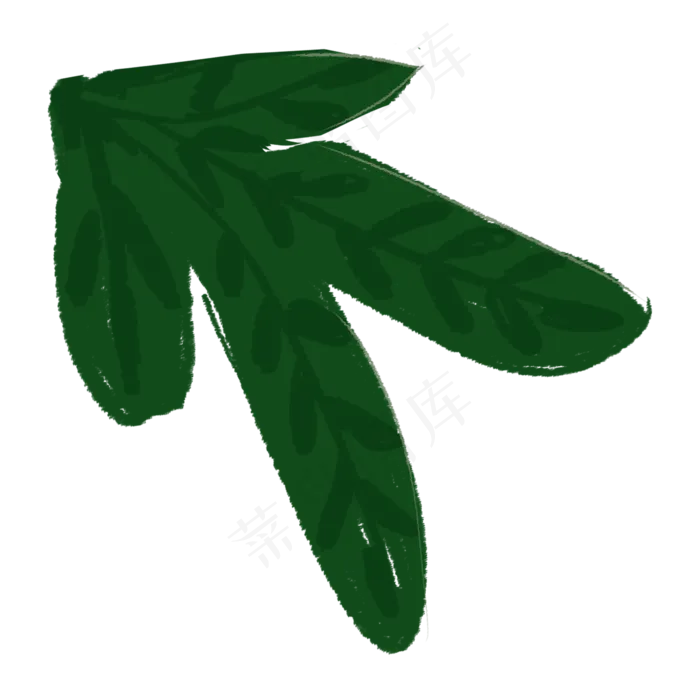 几片简约的水彩叶子(2000X2000(DPI:300))psd模版下载
