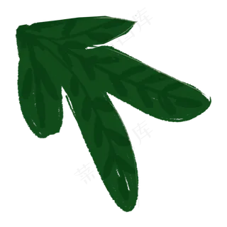 几片简约的水彩叶子