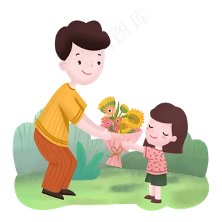 父亲节小孩子送花