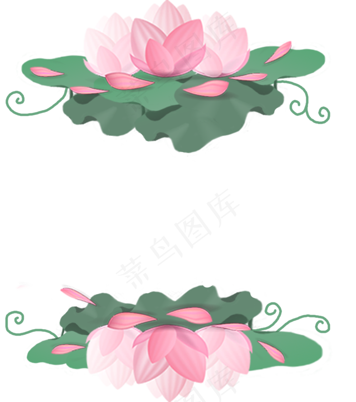 荷花边框手绘免扣(1610X1818(DPI:300))psd模版下载