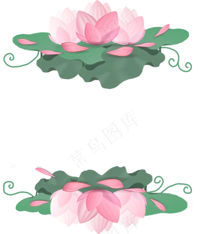 荷花边框手绘免扣(1610X1818(DPI:300))psd模版下载