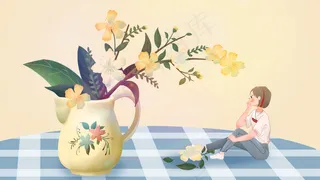 夏天文艺花瓶女孩