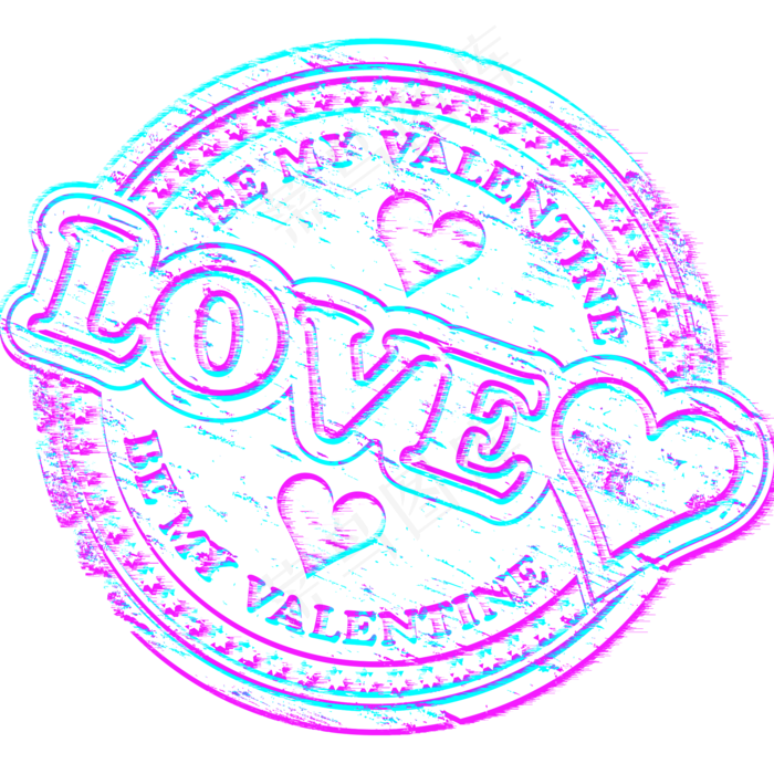 抖音风格爱情徽章免抠图
