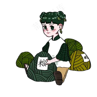 端午节小仙女包粽子当节日礼物