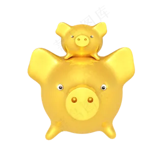 2019猪年C4D立体猪金猪,免抠元素