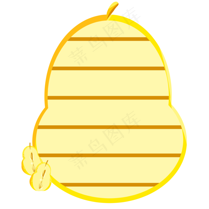 卡通梨子便签插画