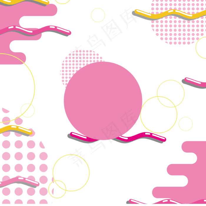 撞色孟菲斯风格背景矢量免抠图