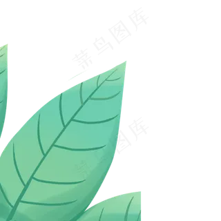 卡通绿色树叶PNG下载