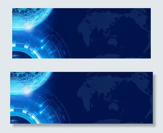 科技蓝色版图炫酷灯光banner
