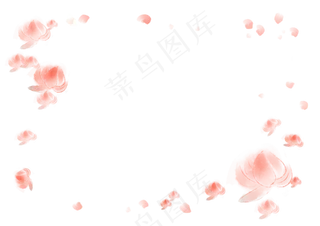 夏日荷花水墨边框