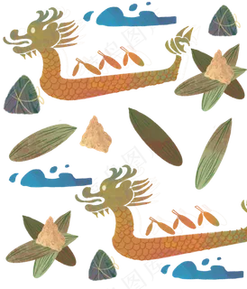 彩色端午底纹装饰图