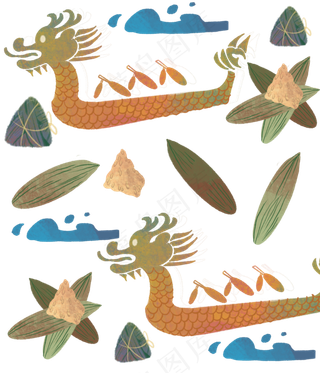 彩色端午底纹装饰图