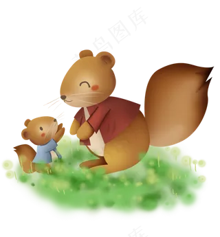 母亲节可爱的松鼠母子