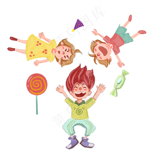 六一儿童节糖果游戏朋友玩耍免抠