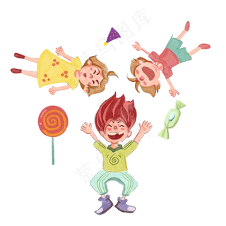 六一儿童节糖果游戏朋友玩耍免抠