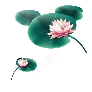 粉色的卡通荷花免抠图