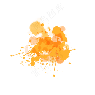 黄色水彩泼墨效果