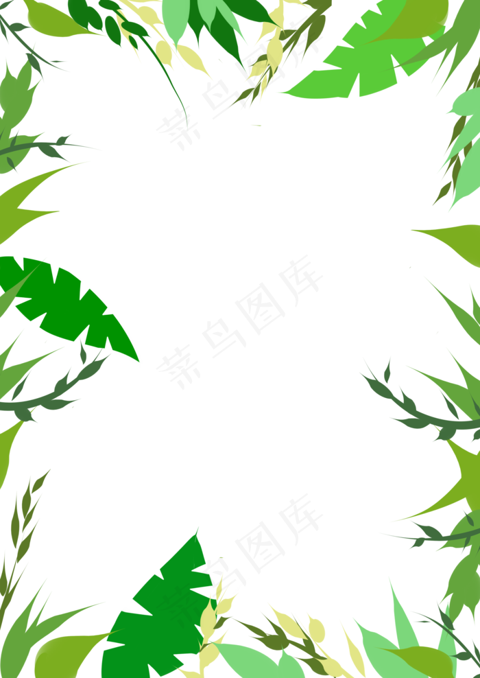 绿色叶子边框(2150X3035(DPI:299))psd模版下载