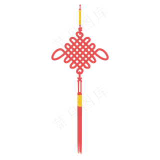 中国风红色中国结,免抠元素