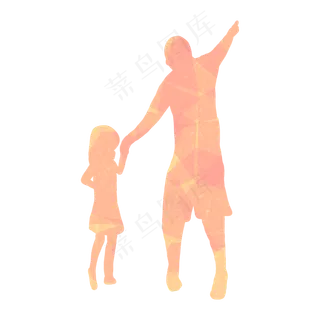 创意渐变父亲节剪影