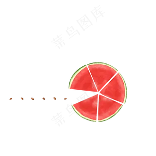 红色新鲜水果果蔬创意西瓜手绘免