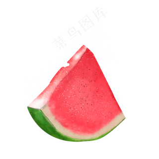 红色新鲜水果果蔬西瓜写实手绘插