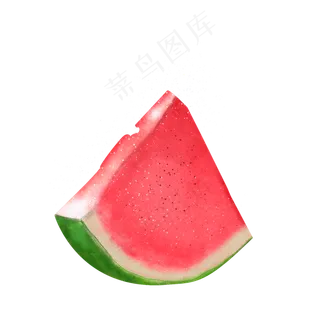 红色新鲜水果果蔬西瓜写实手绘插