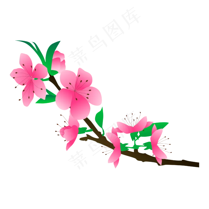 矢量免扣粉色桃花(4167*4167px 300 dpi )ai矢量模版下载