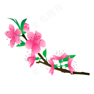 矢量免扣粉色桃花