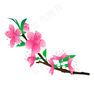 矢量免扣粉色桃花