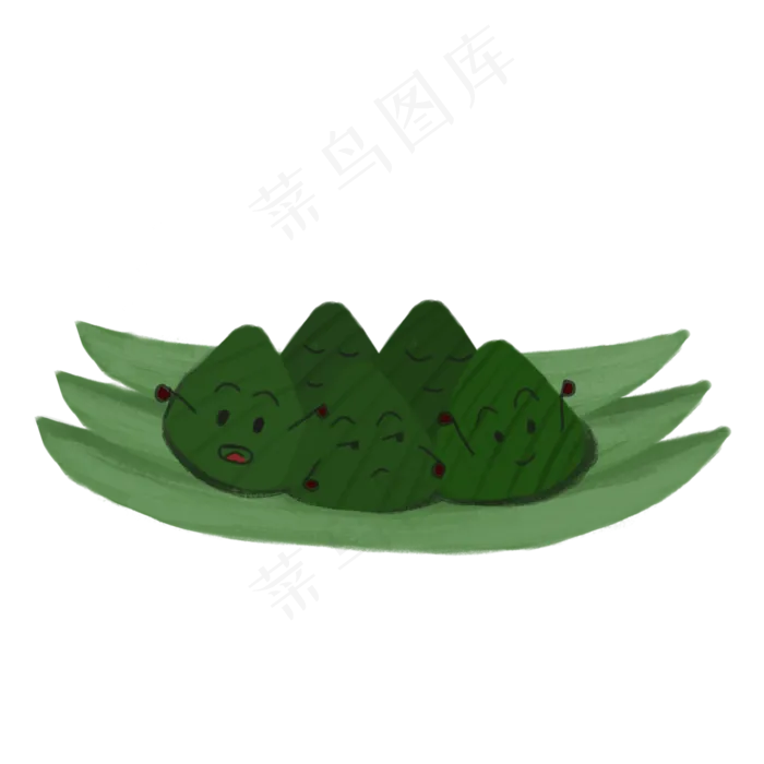 端午节粽子卡通手绘png(2000X2000(DPI:300))psd模版下载