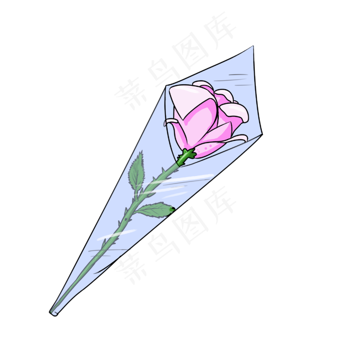 手绘玫瑰花束插画