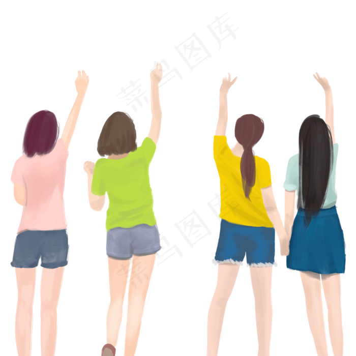 四个漂亮的女孩子(2000X2000(DPI:300))psd模版下载