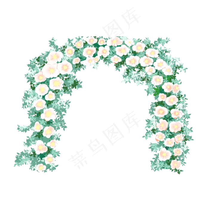 绿色小清新婚礼花拱门设计可商用(2000X2000(DPI:150))psd模版下载