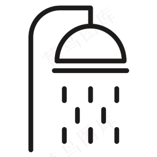 黑色创意花洒元素