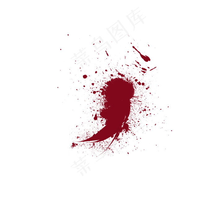 红色毛笔笔刷形状标签