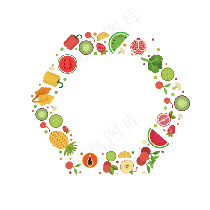 卡通可爱水果边框(2000X2000(DPI:300))psd模版下载