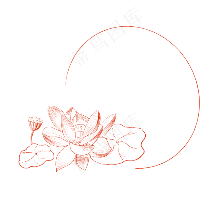 中国风荷花荷叶免抠(2048X2048(DPI:132))psd模版下载