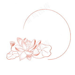 中国风荷花荷叶免抠