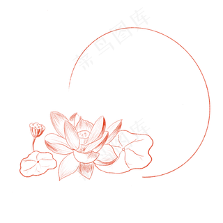 中国风荷花荷叶免抠