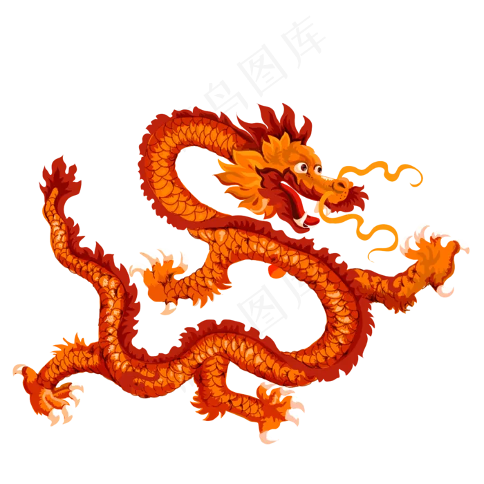 手绘中国神兽矢量龙,免抠元素(2292*2293px 300 dpi )ai矢量模版下载