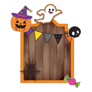 卡通万圣节指示牌装饰,免抠元素