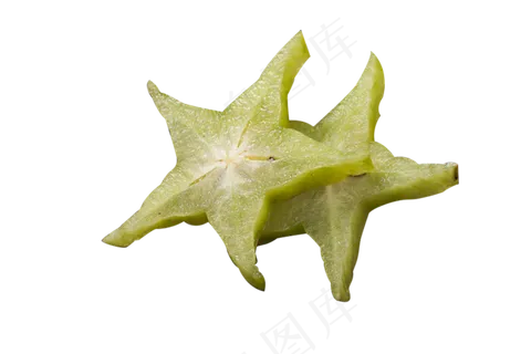 两片五角星形状水果杨桃 两片五角星形状水果杨桃