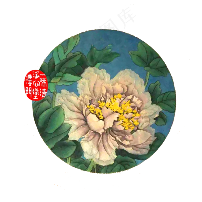 芍药牡丹白茶花水墨国画典雅雍容,免抠元素(3000X3000(DPI:300))psd模版下载