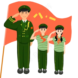 建军节绿色军人红领巾