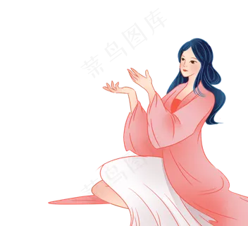 中国风工笔画美女