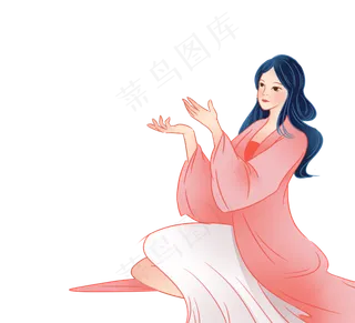 中国风工笔画美女